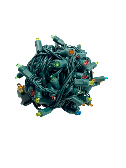 50L 5MM LED Twinkle Mini Lights, 4" spacing.  with male and female plug