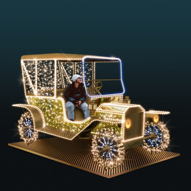 Giant Pre-Lit LED Vintage Car