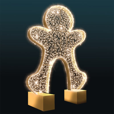 Picture of Certified Lights' Giant outdoor Christmas Lawn Decorations. This is a oversized pre-lit walk-through arch decoration in the shape of a gingerbread person with LEDs for commercial projects.