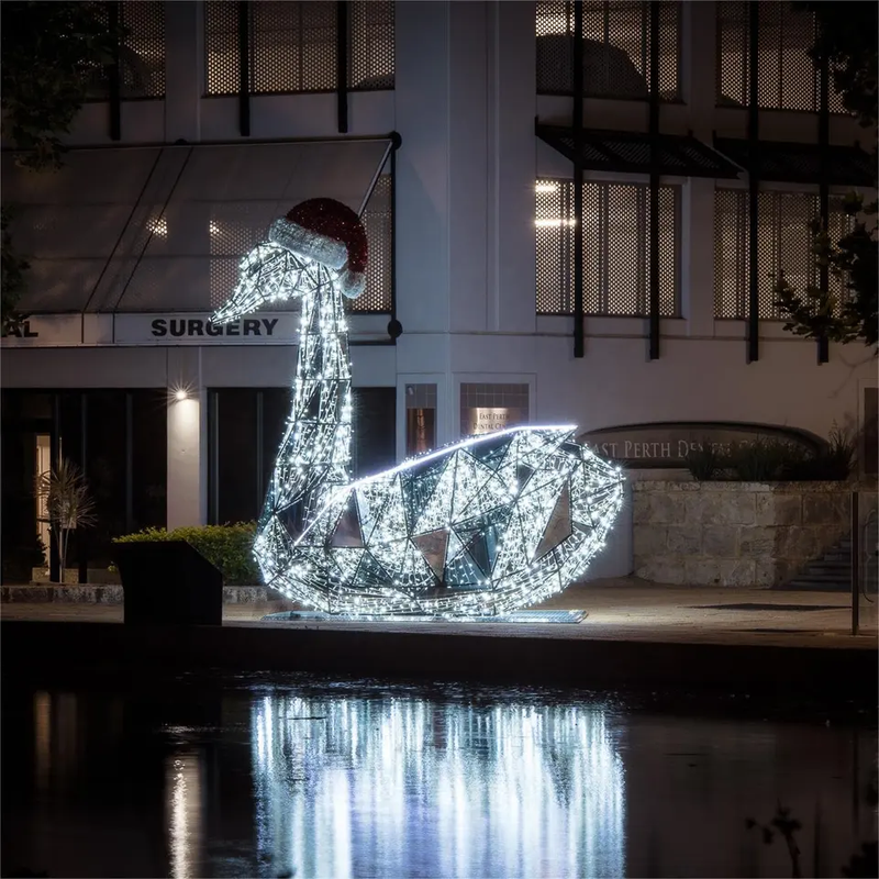 Giant Pre-Lit LED Festive Swan