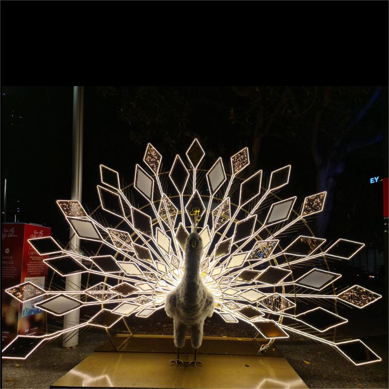 Giant Pre-Lit LED Peacock