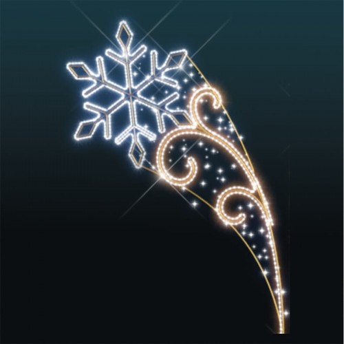 Giant Pre-Lit LED Shooting Snowflake Pole Mount