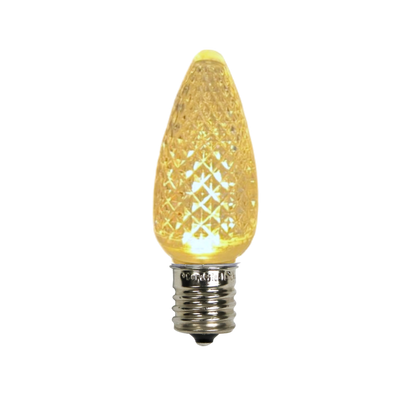 Picture of a warm white led C9 faceted bulb