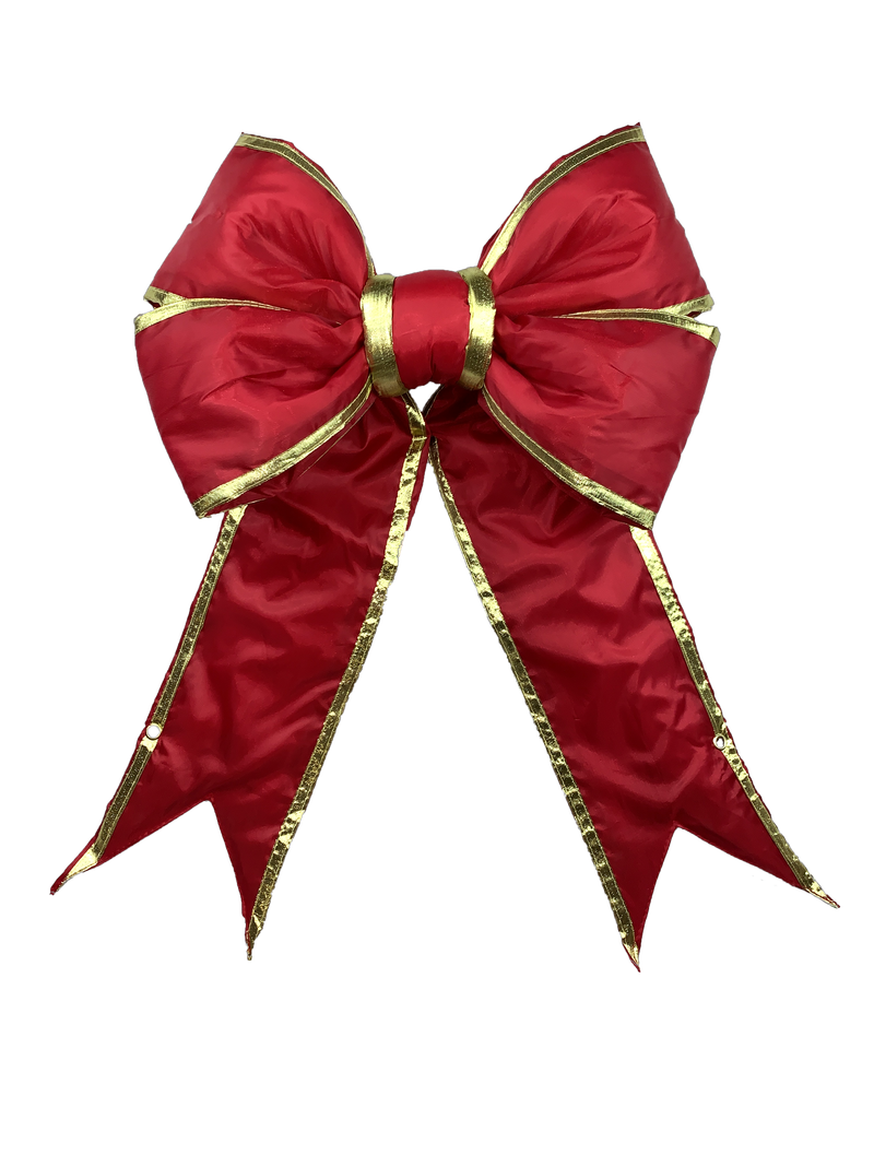 48" Dark Red & Gold Premium Nylon Bow