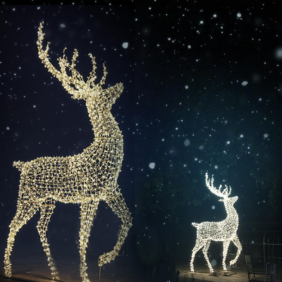 Picture of Certified Lights' Large outdoor Christmas Decorations. This is a giant light up reindeer Christmas decoration with LEDs for commercial holiday projects.