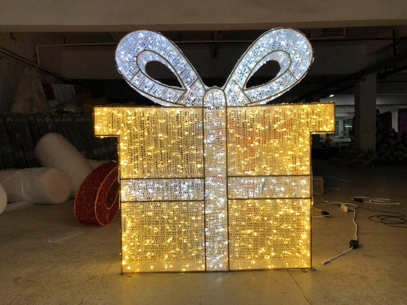 Large LED Christmas Gift Boxes (2) - Commercial Christmas Decorations