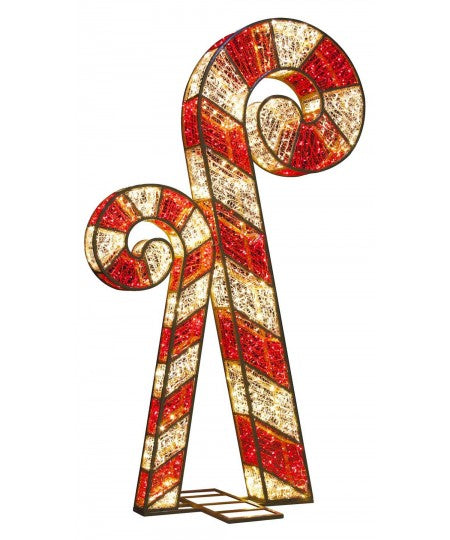 Giant Pre-Lit LED Candy Cane - Warm White & Red