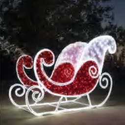 Giant Pre-Lit LED Whimsical Sleigh