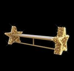 Giant Pre-Lit LED Star Bench