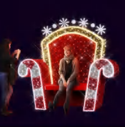 Giant Pre-Lit LED Candy Cane Chair