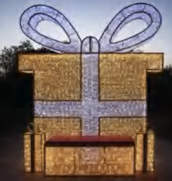 Giant Pre-Lit LED Gift Box Seat