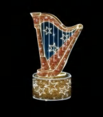 Giant Pre-Lit LED Starry Harp