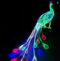 Giant Pre-Lit LED Elegant Peacock