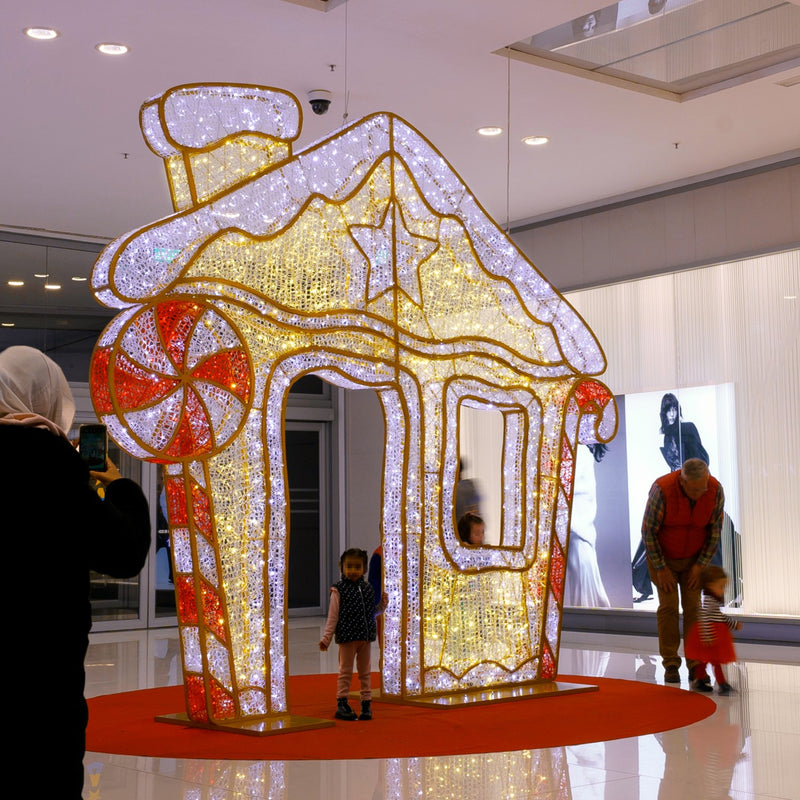 Giant Pre-Lit LED Gingerbread House Archway