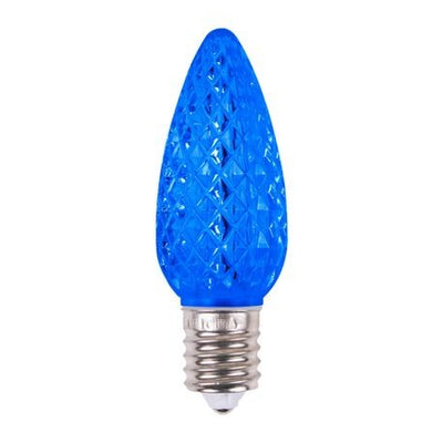 Picture of a blue faceted minleon c9 bulb