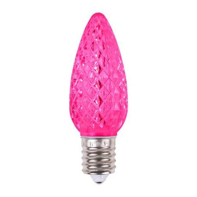 Picture of a pink faceted minleon c9 bulb