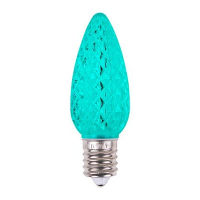 Picture of a teal faceted minleon c9 bulb