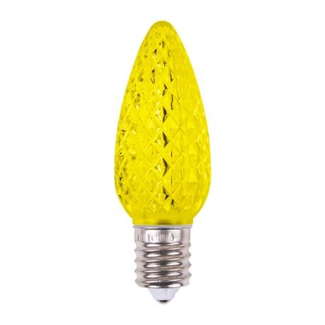 Picture of a yellow faceted minleon c9 bulb