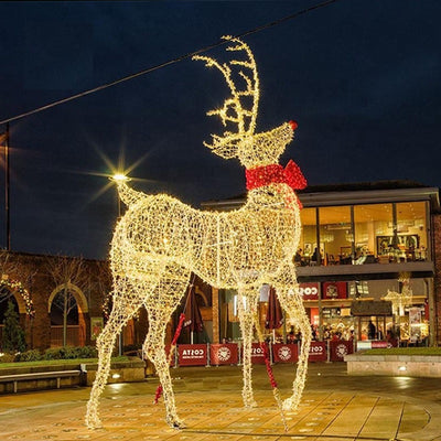 Giant elegant pre lit outdoor reindeer Christmas decorations