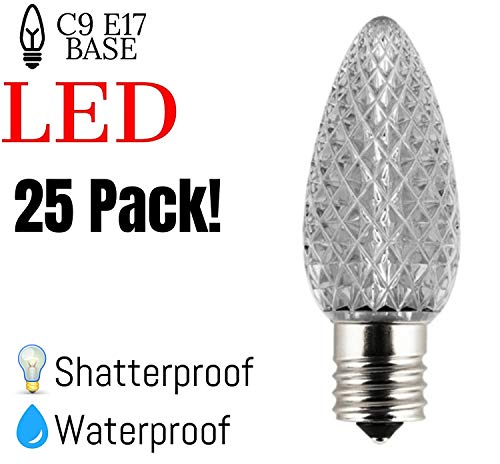 C9 Faceted LED Pure White SMD Bulbs - Case of 500 Bulbs