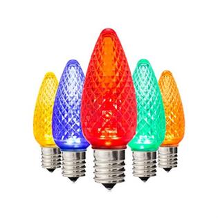 Picture of multi color C9 Christmas Light replacement bulbs